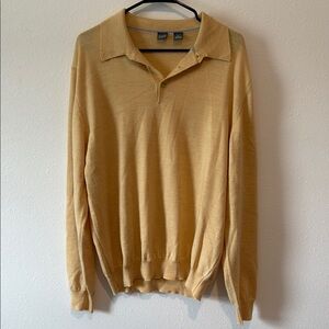 Saks Fifth Avenue Yellow V-Neck Sweater Knit